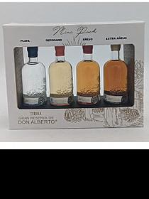 Tequila Don Alberto 50 Ml 4 pack Gift Set. Blaco, Repo, Anejo and Extra anejo Tequila