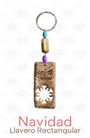 Navidad/Llavero rectangular 45x20mm/Copo